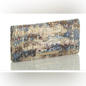 BRAHMIN ADY WALLET croc embossed leather In Stratus Melbourne